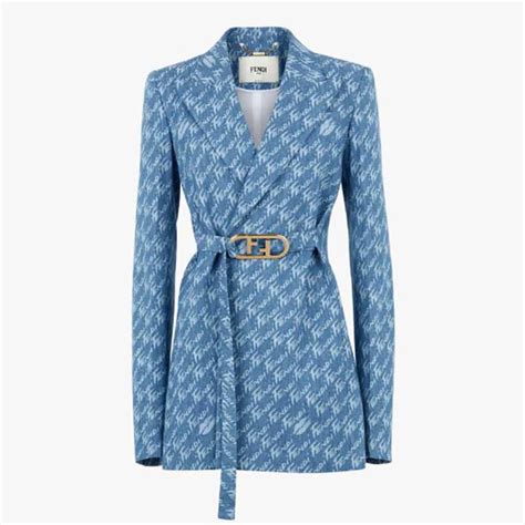 fendi light blue chambray jacket|Fendi Summer Jackets for Women .